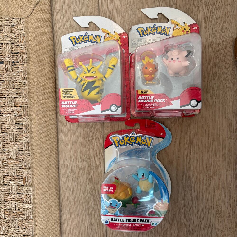 2022 Pokemon Battle Figure Packs LOT of 3 Packs - 5 Figures NEW